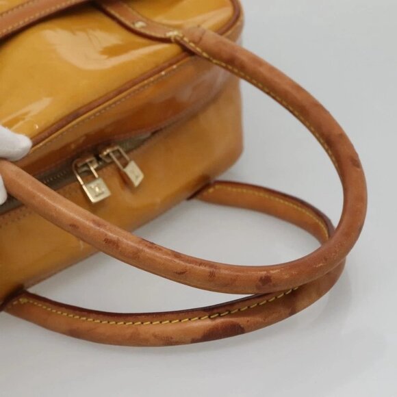 LOUIS VUITTON Monogram Vernis Tompkins Square Hand Bag Beige M91149 Auth PP774 - Picture 8 of 16